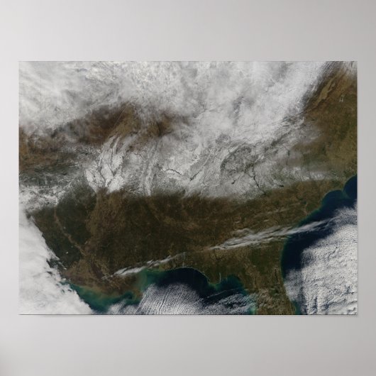 Snow cover stretching from northeastern Texas Poster (Vorne)