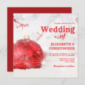 Snow Covered Christmas Baubles Einladung (Vorne/Hinten)