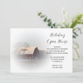 Snow Covered Country Holiday Open House Party Einladung (Stehend Vorderseite)