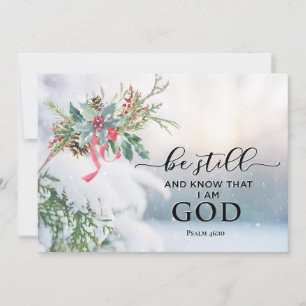Snow Covered Evergreen Weihnachtsbibel Verse Flat Feiertagskarte