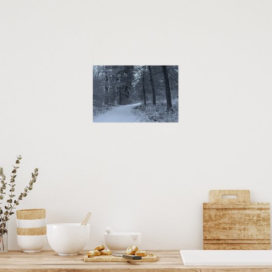 Snow Covered Hiking Trail 1 Poster (Küche)