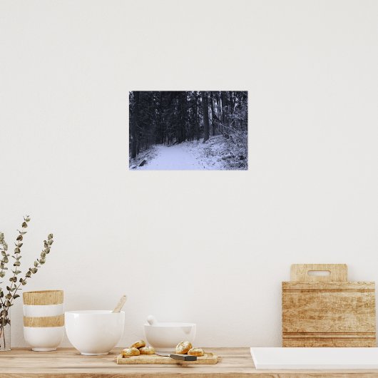 Snow Covered Hiking Trail 2 Poster (Küche)