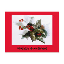 Snow Covered Holly Postcard