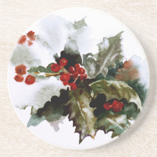 Snow Covered Holly Untersetzer