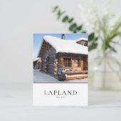 Snow-covered log cabin Lapland, Finland Postkarte (Stehend Vorderseite)