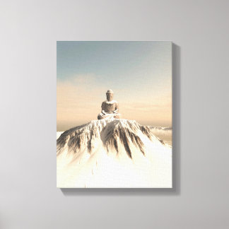 Snow Covered Mountain Buddha Leinwanddruck