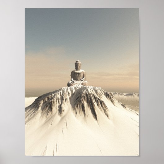Snow Covered Mountain Buddha Poster (Vorne)