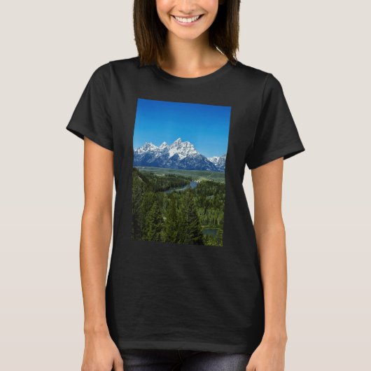 Snow-covered mountains Grand Teton National Park W T-Shirt (Vorderseite)