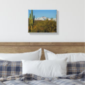 Snow Covered Mountains Saguaro Cactus Arizona USA Leinwanddruck (Insitu (Schlafzimmer))