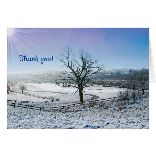 Snow Covered Ozark Hills Danke Karte (Vorderseite (Horizontal))
