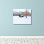 Snow Covered Paddock Leinwanddruck (Insitu (Holzboden))