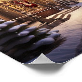 Snow Covered Quite Town Poster (Ecke)