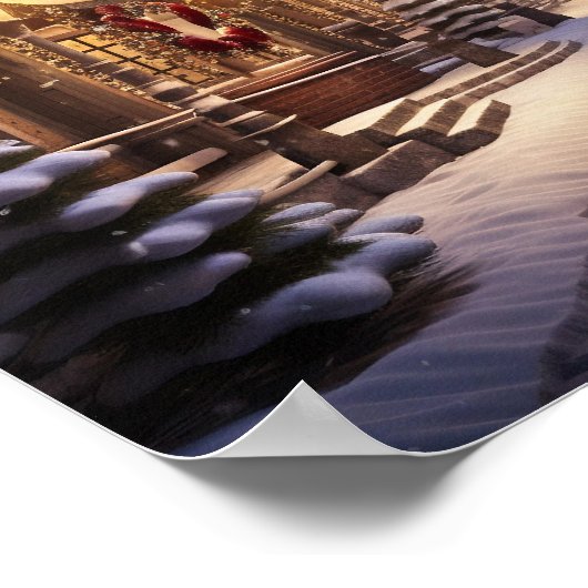 Snow Covered Quite Town Poster (Ecke)