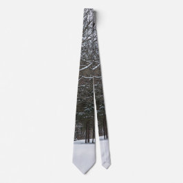 Snow Covered Road Painterly Neck Tie Krawatte