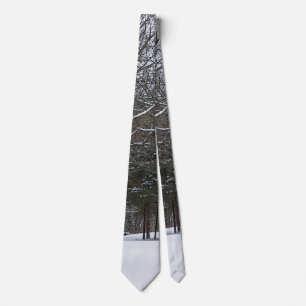 Snow Covered Road Painterly Neck Tie Krawatte