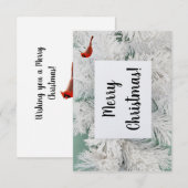 Snow Covered Tree Custom Christmas Card Dankeskarte (Vorne/Hinten)