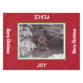 Snow Covered Weihnachtsbaum Lichter Red Green Klei Tischdecke (Vorderseite (Horizontal))
