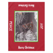 Snow Covered Weihnachtsbaum Lichter Red Green Klei Tischdecke (Vorderseite)