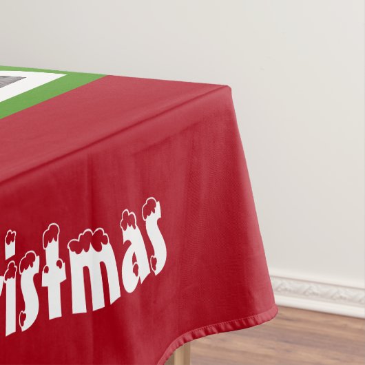 Snow Covered Weihnachtsbaum Lichter Red Green Klei Tischdecke (Beispiel)