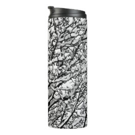 Snow Covered Winter Tree Branches Photo Thermosbecher