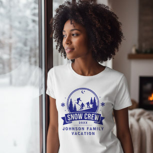 Snow Crew Skitrip Winter Familienurlaub Blau T-Shirt
