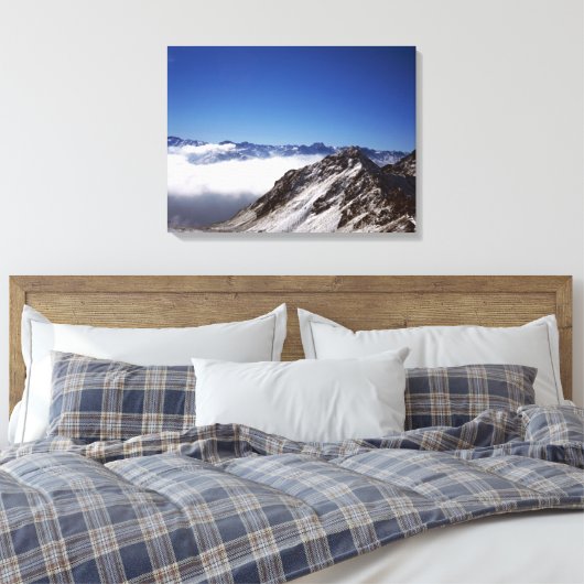 Snow Davos Schweiz Ferienkarte Leinwanddruck (Insitu (Schlafzimmer))