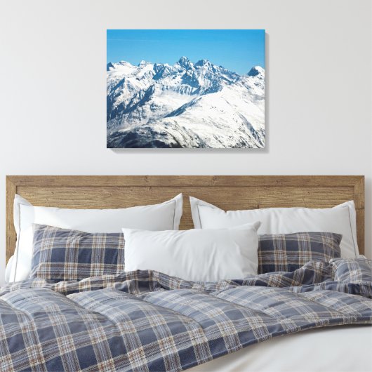 Snow Davos Schweiz Ferienkarte Leinwanddruck (Insitu (Schlafzimmer))