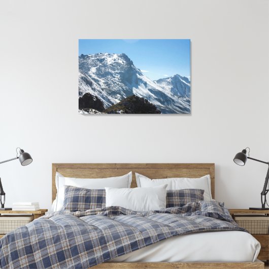 Snow Davos Schweiz Ferienkarte Leinwanddruck (Insitu (Schlafzimmer))