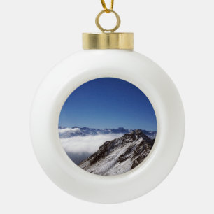 Snow Davos Switzerland Holiday Card Poster Foto B Keramik Kugel-Ornament