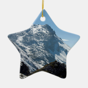 Snow Davos Switzerland Holiday Card Poster Foto B Keramik Ornament