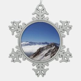 Snow Davos Switzerland Holiday Card Poster Foto B Schneeflocken Zinn-Ornament