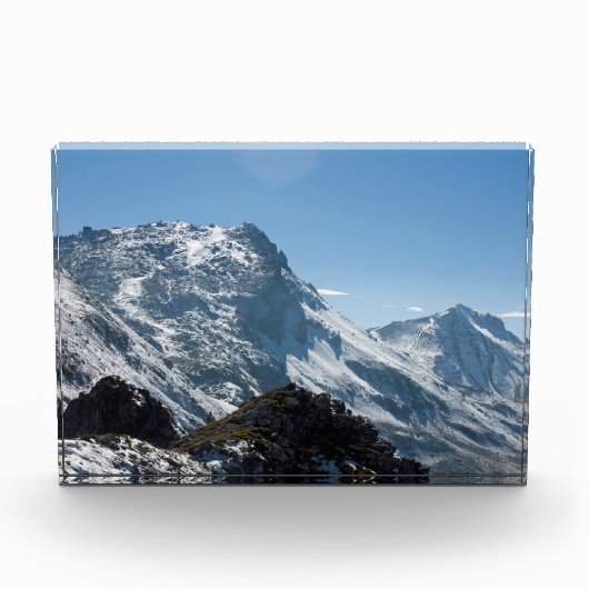 Snow Davos Switzerland Holiday Card Poster Fotoblock (Vorderseite)