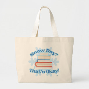Snow Day Okay Lesen gemütlichen Cartoon Slogan Jumbo Stoffbeutel