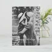 Snow Day Snowflake overlay holiday photo card Feiertagskarte (Stehend Vorderseite)
