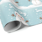Snow Day Snowman Christmas Wrapping Paper Geschenkpapier (Rolleneckpunkt)