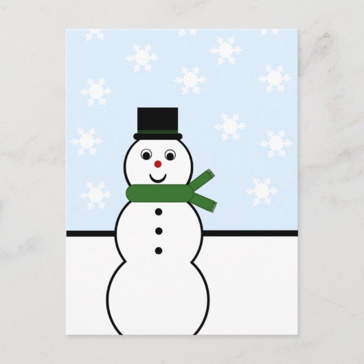 Snow Day Snowman Postcard Postkarte (Vorderseite)