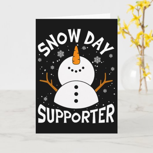 Snow Day Supporter Snowflake Funny Teacher Christm Karte (Gelbe Blume)