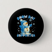 Snow Day Suprter Cute Snowman Snowflake Christmas Button (Vorderseite)