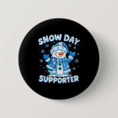 Snow Day Suprter Cute Snowman Snowflake Christmas Button (Vorderseite)