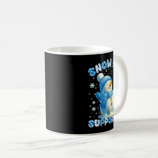 Snow Day Suprter Cute Snowman Snowflake Christmas Kaffeetasse (VorderseiteRechts)