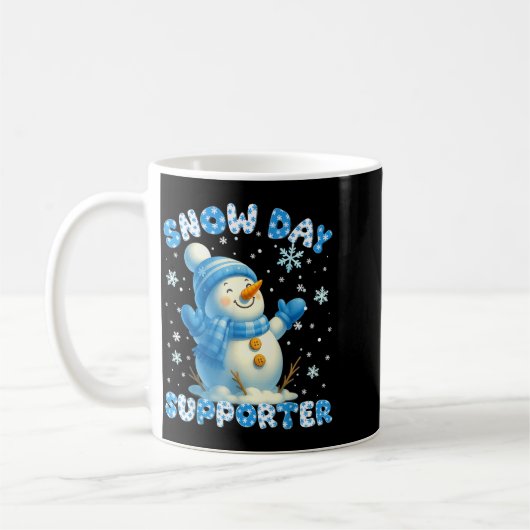 Snow Day Suprter Cute Snowman Snowflake Christmas  Kaffeetasse (Links)