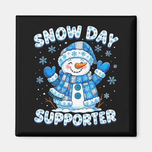Snow Day Suprter Cute Snowman Snowflake Christmas Magnet (Vorne)