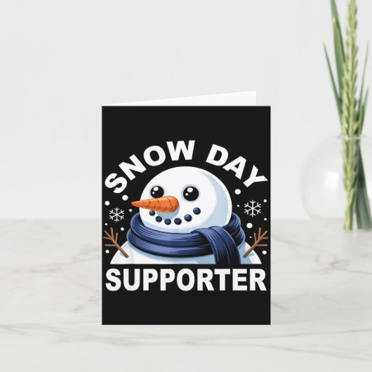 Snow Day Suprter Fun Snowman Design For Winter Lov Karte (Vorderseite)