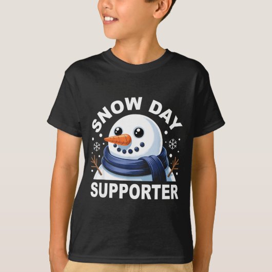 Snow Day Suprter Fun Snowman Design For Winter Lov T-Shirt (Vorderseite)