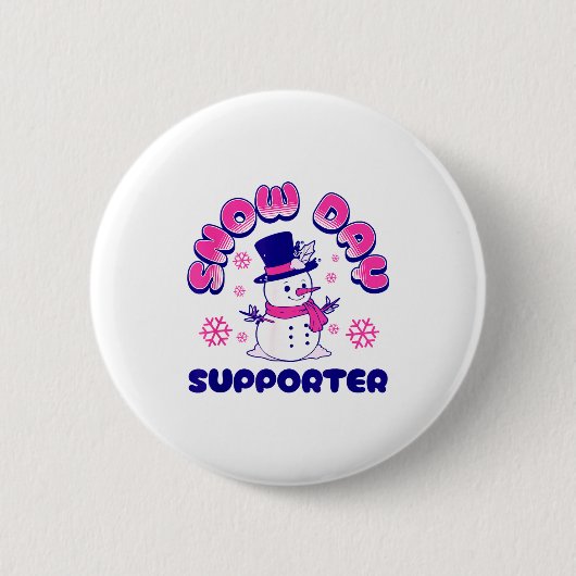 Snow Day Suprter, Funny Teacher Snowman Christmas  Button (Vorderseite)