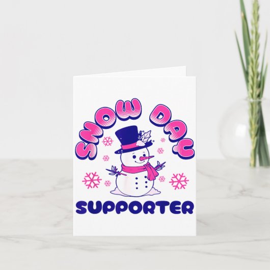 Snow Day Suprter, Funny Teacher Snowman Christmas Karte (Vorderseite)