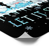 Snow Day Suprter Let It Snow Cute Blue Gnome Xmas  Poster (Ecke)