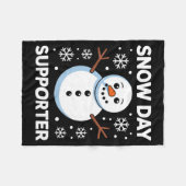 Snow Day Suprter Snow Snowflake Snowman Winter Tea Fleecedecke (Vorderseite (Horizontal))