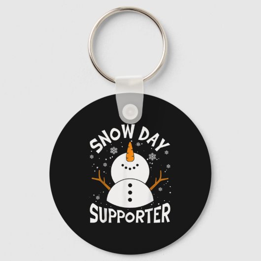 Snow Day Suprter Snowflake Funny Teacher Christmas Schlüsselanhänger (Vorderseite)