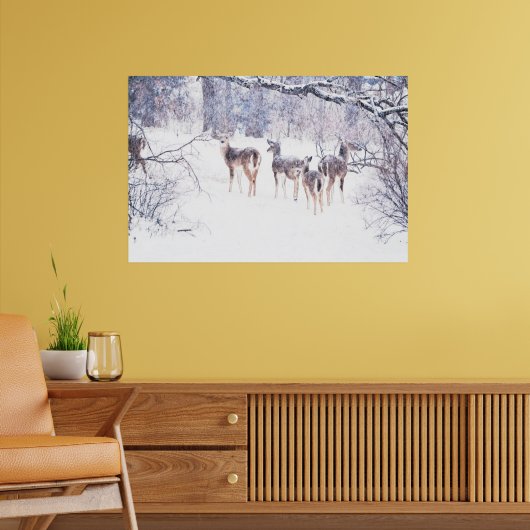 Snow Deer in Texas Art Poster (Wohnzimmer 2)